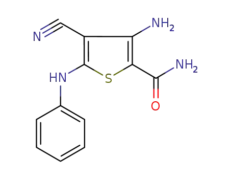3-amino-4-cyano-5-phenylaminothiophene-2-carboxamide