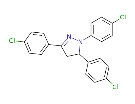 Molecular Structure of 7245-31-0 (1H-Pyrazole, 1,3,5-tris(4-chlorophenyl)-4,5-dihydro-)