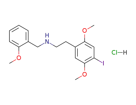 Molecular Structure of 1043868-97-8 (N-(2-Methoxybenzyl)-2-(2,5-dimethoxy-4-iodophenyl)ethanamine HCl)