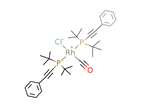 Molecular Structure of 66152-71-4 (trans-(carbonyl)chlorobis[(phenylethynyl)di-t-butylphosphine]rhodium(I))