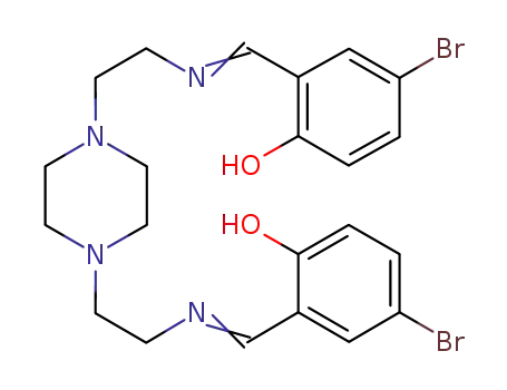 Molecular Structure of 1207281-37-5 (N,N'-bis{2-[(2-ethylimino)methyl]-5-bromophenol}piperazine)
