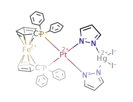 [(1,1'-bis(diphenylphosphino)ferrocene)bis(pyrazol-1-yl)platinum(II)]mercury(II) iodide