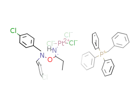 [Ph<sub>3</sub>PCH<sub>2</sub>Ph][PtCl<sub>3</sub>(NH=C(Et)ON(CH<sub>2</sub>C<sub>6</sub>H<sub>4</sub>Cl-p)2)]