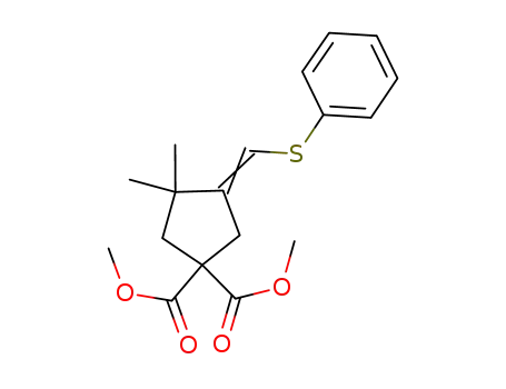 Molecular Structure of 1164274-77-4 (dimethyl 3,3-dimethyl-4-(phenylsulfanylmethylene)cyclopentane-1,1-dicarboxylate)