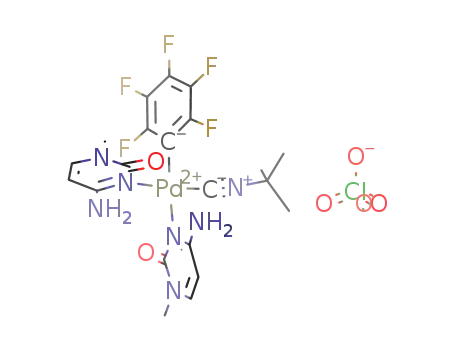 cis-[Pd(pentafluorophenyl)(t-BuNC)(1-methylcytosine)2]ClO<sub>4</sub>