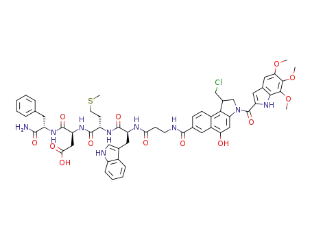 1-chloromethyl-5-hydroxy-3-(5,6,7-trimethoxyindole-2-carbonyl)-2,3-dihydro-1H-benz[e]indole-7-carboxylic acid [β-alanyl-L-tryptophyl-L-methionyl-L-aspartyl-L-phenylalanineamidyl] amide