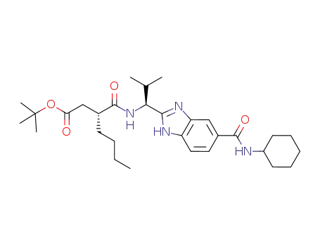 N-[1-(S)-[5-(cyclohexylaminocarbonyl)benzimidazol-2-yl]-2-methyl]propyl-(R)-2-tert-butoxycarbonylmethylhexanamide
