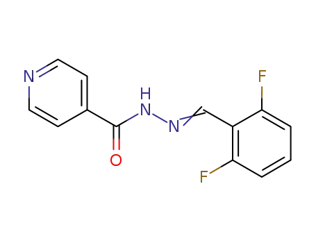 Molecular Structure of 386268-24-2 (isonicotinic acid N<sub>2</sub>-(2,6-difluorobenzylidene)hydrazide)