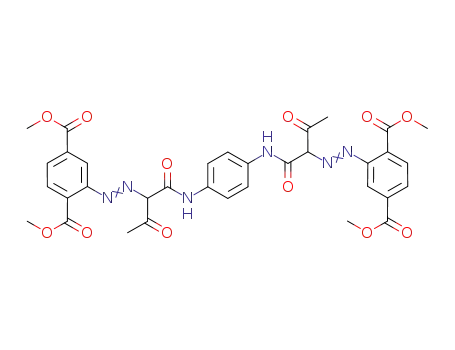 Molecular Structure of 68516-73-4 (tetramethyl 2,2'-[1,4-phenylenebis[imino(1-acetyl-2-oxoethane-1,2-diyl)azo]]bisterephthalate)