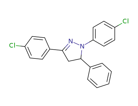 Molecular Structure of 7245-52-5 (1H-Pyrazole, 1,3-bis(4-chlorophenyl)-4,5-dihydro-5-phenyl-)