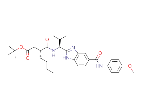 N-[1-(S)-[[5-(4-methoxyanilino)carbonyl]benzimidazol-2-yl]-2-methyl]propyl-(R)-2-tert-butoxycarbonylmethylhexanamide