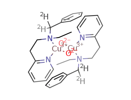 bis(N-ethyl-N-[2-(2-pyridyl)ethyl]-α,α-dideuterio-benzylamine)bis(μ-oxo)dicopper(III)(2+)