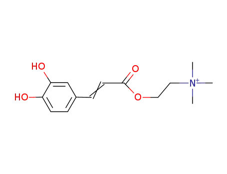 Molecular Structure of 87189-10-4 (2-{[(2E)-3-(3,4-dihydroxyphenyl)prop-2-enoyl]oxy}-N,N,N-trimethylethanaminium)