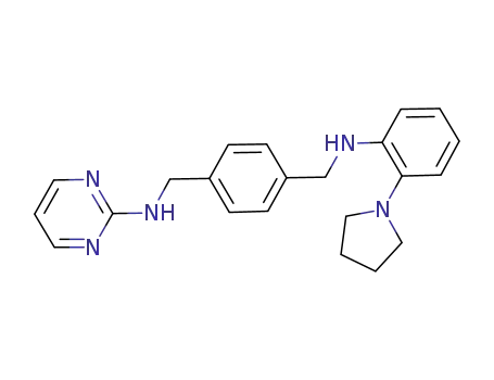 Molecular Structure of 1002158-47-5 (N-(4-((2-(pyrrolidin-1-yl)phenylamino)methyl)benzyl)pyrimidin-2-amine)