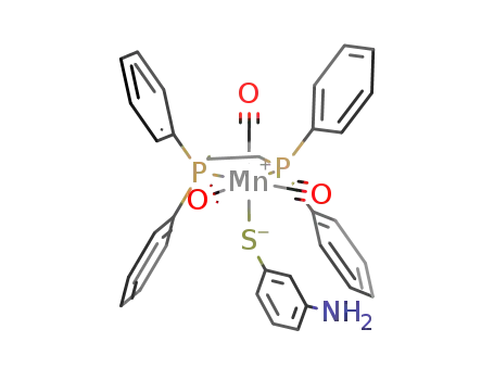 Molecular Structure of 1256627-58-3 (fac-Mn(CO)3(m-aminothiophenolato)(1,2-bis(diphenylphosphino)ethane-κ2-P,P'))