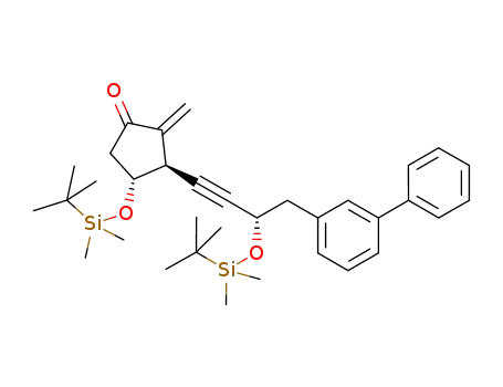 (3R,4R)-3-((S)-4-biphenyl-3-yl-(3-t-butyldimethylsilyloxy)-1-butyn-1-yl)-(4-t-butyldimethylsilyloxy)-2-methylenecyclopentanone