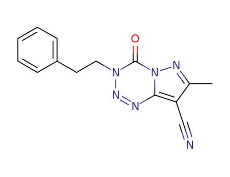 7-methyl-4-oxo-3-phenethyl-3,4-dihydropyrazolo[5,1-d]-[1,2,3,5]tetrazine-8-carbonitrile