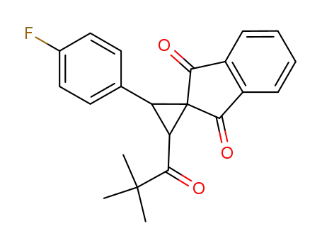 Molecular Structure of 1240493-88-2 (2-(2,2-dimethylpropanoyl)-3-(4-fluorophenyl)spiro[cyclopropane-1,2'-indan]-1',3'-dione)