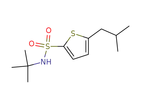 Molecular Structure of 146013-28-7 (2-THIOPHENESULFONAMIDE, N-(1,1-DIMETHYLETHYL)-5-(2-METHYLPROPYL)-)