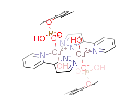 bis(2-pyridylpyrazole)tetrakis(4,6-di-isopropylphenylhydrogenphosphato)bis(methanol)dicopper(II)