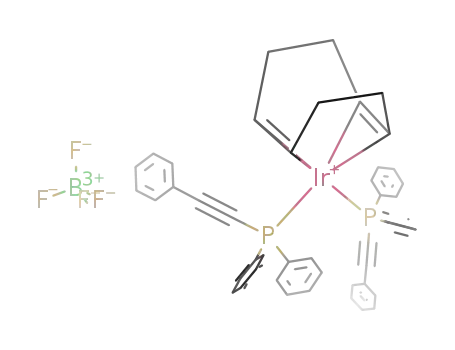 Molecular Structure of 1239599-59-7 (bis(phenylethynyldiphenylphosphine)(cycloocta-1,5-diene)iridium(I) tetrafluoroborate)