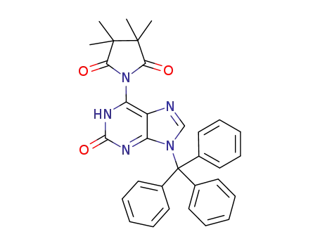 Molecular Structure of 1212821-93-6 (N-(2-oxo-9-trityl-2,9-dihydro-1H-purin-6-yl)-2,2,3,3-tetramethylsuccinimide)