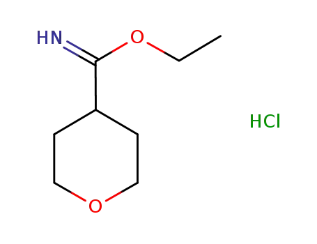 Molecular Structure of 1210226-49-5 (ethyl tetrahydro-2H-pyran-4-carbimidate hydrochloride)