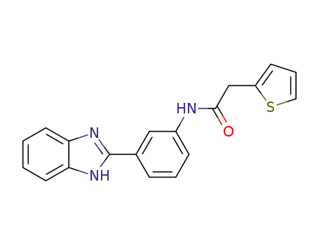Molecular Structure of 496913-64-5 (N-[3-(1H-benzoimidazol-2-yl)-phenyl]-2-(2-thienyl)acetamide)