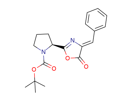 1-Pyrrolidinecarboxylicacid, 2-[4,5-dihydro-5-oxo-4-(phenylmethylene)-2-oxazolyl]-, 1,1-dimethylethylester, [S-(Z)]- (9CI) cas  79778-45-3
