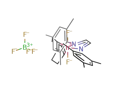 Molecular Structure of 1239599-46-2 (glyoxal-bis-(2,4,6-trimethylphenylimine)(cycloocta-1,5-diene)iridiumdifluoride tetrafluoroborate)