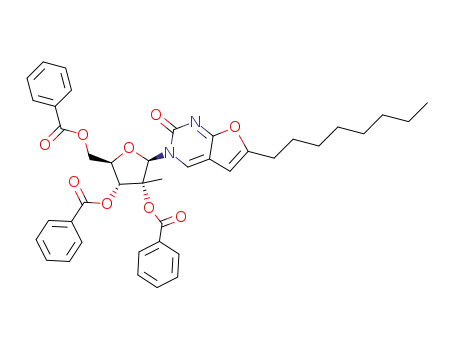 3-(2,3,5-tri-O-benzoyl-2-C-methyl-β-D-ribofuranosyl)-6-octyl-2,3-dihydro-furo[2,3-d]-pyrimidin-2(1H)-one