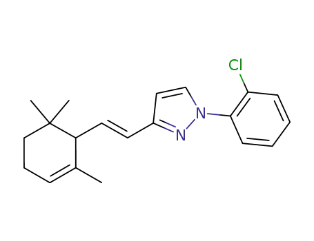 Molecular Structure of 1208251-71-1 (1-(2-chlorophenyl)-3-[2-(2,6,6-trimethylcyclohex-2-en-1-yl)ethenyl]-1H-pyrazole)
