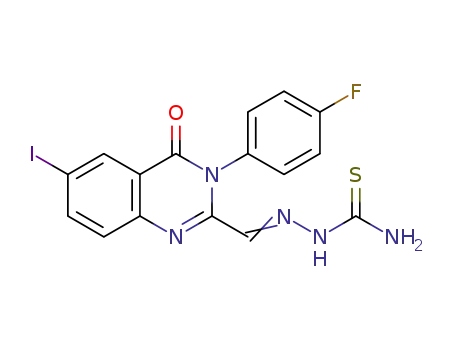 2-((3-(4-fluorophenyl)-6-iodo-4-oxo-3,4-dihydroquinazolin-2-yl)methylene)hydrazinecarbothioamide