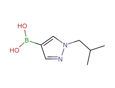 Molecular Structure of 929094-25-7 (1-Isobutyl-1H-pyrazole-4-boronic acid)