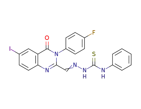 2-((3-(4-fluorophenyl)-6-iodo-4-oxo-3,4-dihydroquinazolin-2-yl)methylene)-N-phenylhydrazinecarbothioamide