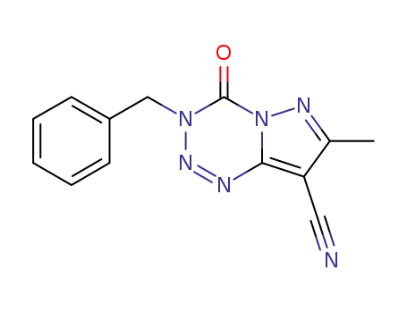 3-benzyl-7-methyl-4-oxo-3,4-dihydropyrazolo[5,1-d]-[1,2,3,5]tetrazine-8-carbonitrile