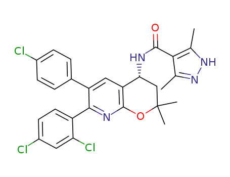 N-[(4R)-6-(4-chlorophenyl)-7-(2,4-dichlorophenyl)-2,2-dimethyl-3,4-dihydro-2H-pyrano[2,3-b]pyridine-4-yl]-3,5-dimethyl-1H-pyrazole-4-carboxamide