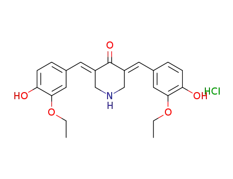 (3E,5E)-3,5-bis-(4-hydroxy-3-ethoxybenzylidene)piperidin-4-one hydrochloride