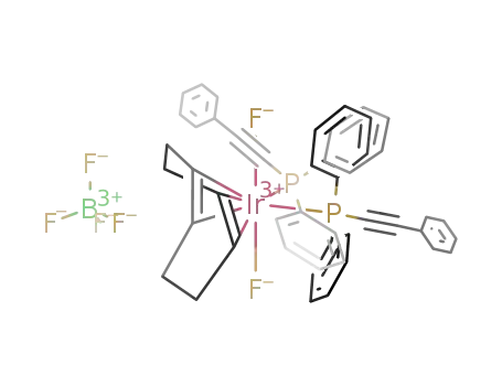 Molecular Structure of 1239599-36-0 (trans,cis-bis(phenylethynyldiphenylphosphine)(cycloocta-1,5-diene)iridiumdifluoride tetrafluoroborate)
