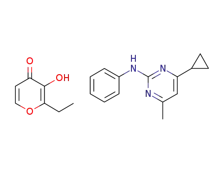 Molecular Structure of 1221293-37-3 (cyprodinil ethyl maltol co-crystal)