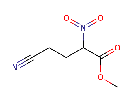 Molecular Structure of 90016-21-0 (Butanoic acid, 4-cyano-2-nitro-, methyl ester)