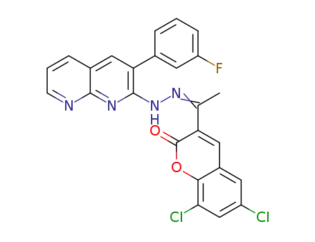 C<sub>25</sub>H<sub>15</sub>Cl<sub>2</sub>FN<sub>4</sub>O<sub>2</sub>