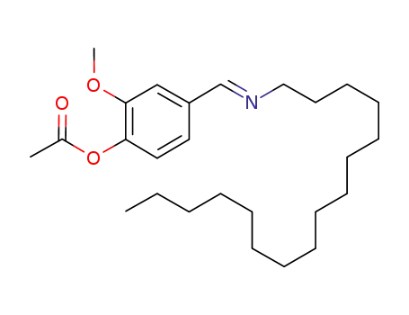 Molecular Structure of 1215097-73-6 (4-[(E)-hexadecyliminomethyl]-2-methoxyphenyl acetate)