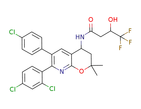 N-[6-(4-chlorophenyl)-7-(2,4-dichlorophenyl)-2,2-dimethyl-3,4-dihydro-2H-pyrano[2,3-b]pyridine-4-yl]-4,4,4-trifluoro-3-hydroxybutanamide