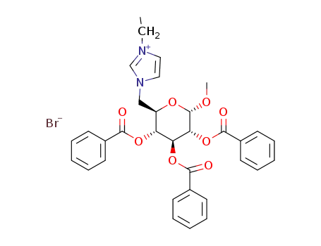 1-ethyl-3-(methyl 2,3,4-tri-O-benzoyl-6-deoxy-α-D-glucopyrano-6-yl)imidazolium bromide