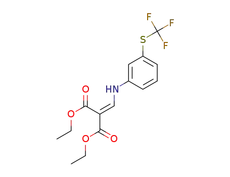 Molecular Structure of 1256932-78-1 (ethyl 2-ethoxycarbonyl-3-[3-(trifluoromethylthio)anilino]-2-propenoate)