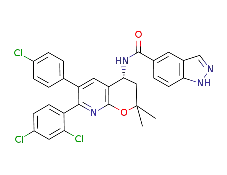N-[(4R)-6-(4-chlorophenyl)-7-(2,4-dichlorophenyl)-2,2-dimethyl-3,4-dihydro-2H-pyrano[2,3-b]pyridine-4-yl]-1H-indazole-5-carboxamide