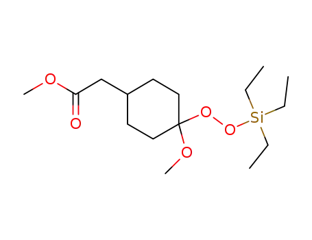 Molecular Structure of 1227734-68-0 (methyl 2-[4-methoxy-4-(triethylsilylperoxy)cyclohexyl]acetate)
