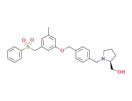 PF-543;2-Pyrrolidinemethanol,1-[[4-[[3-methyl-5-[(phenylsulfonyl)methyl]phenoxy]methyl]phenyl]methyl]-,(2R)-