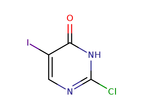 Molecular Structure of 1226881-10-2 (2-chloro-5-iodo-4(3H)-Pyrimidinone)